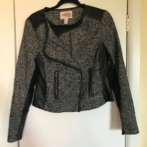 Faux Leather Gray & Black Jacket
